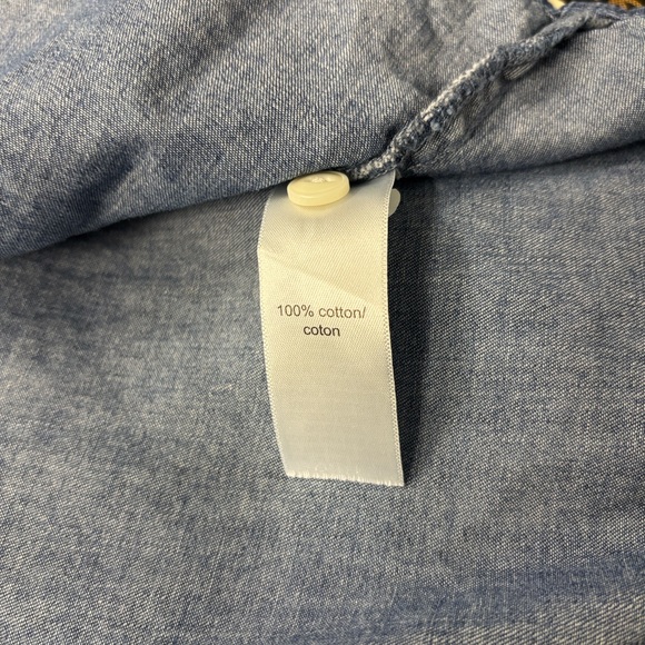 Maurices Dark Blue Casual Long Sleeve Button Down Denim Jean Chambray Shirt 1 XL - Picture 11 of 16